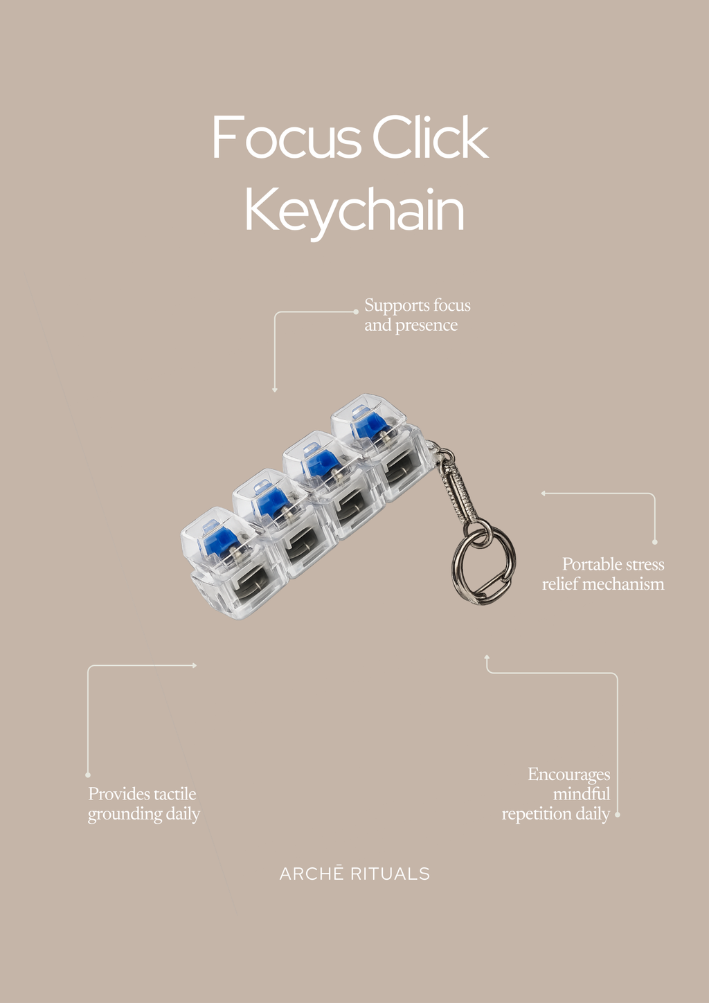 Focus Click Keychain • Stress Relief