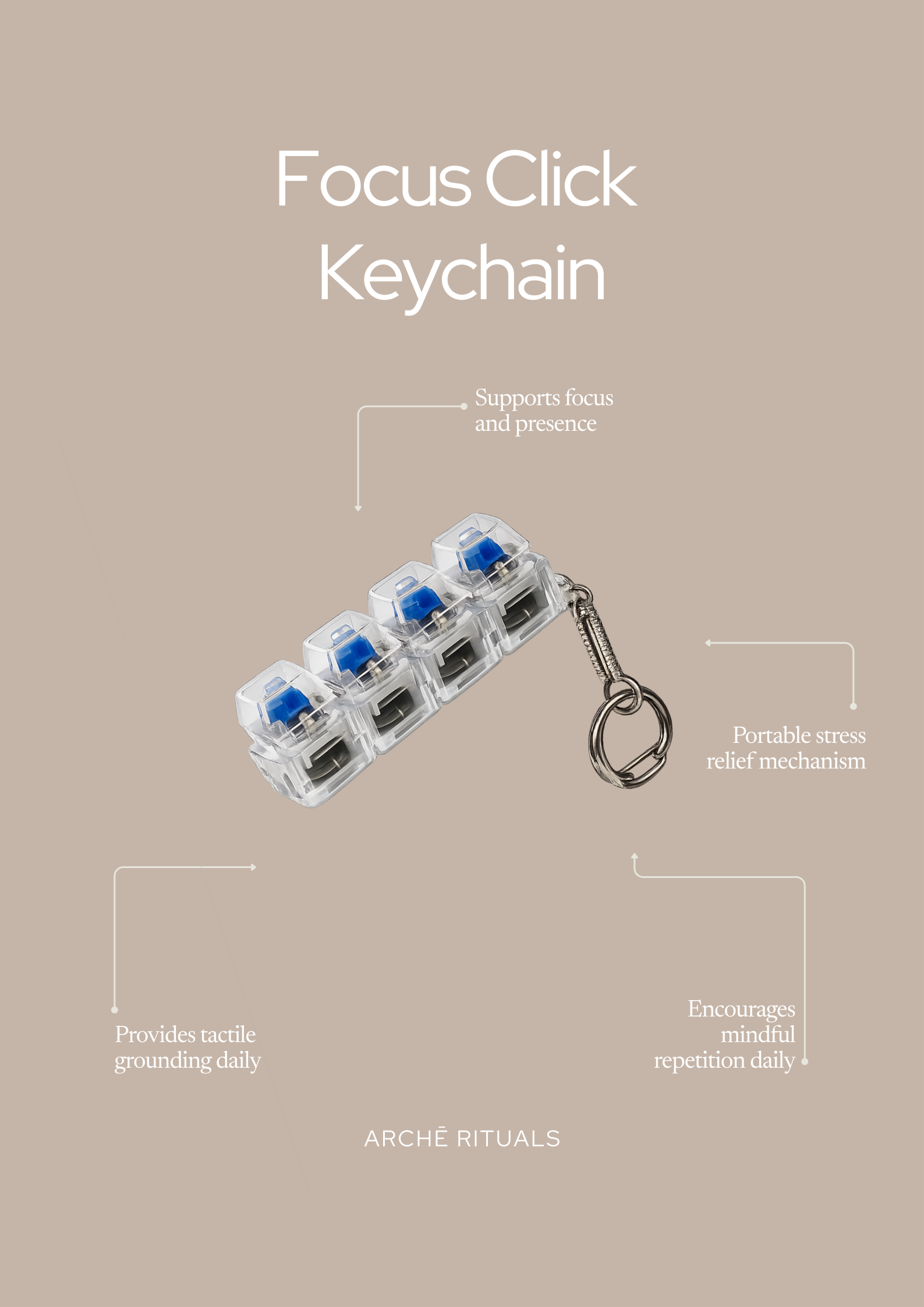 Focus Click Keychain • Stress Relief